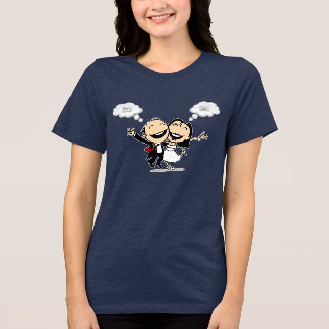 Gerade geheiratet Tri-Blend shirt (Vorderseite)