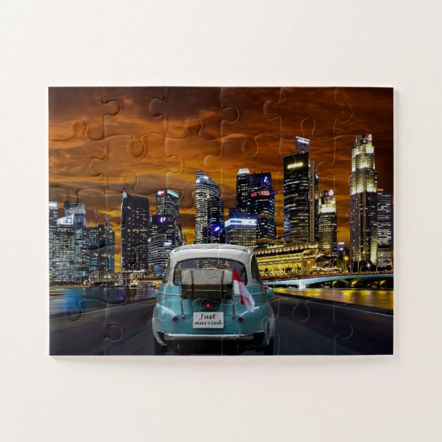 GERADE GEHEIRATET WEDD GIFT JIGSAW PUZZLE (Horizontal)