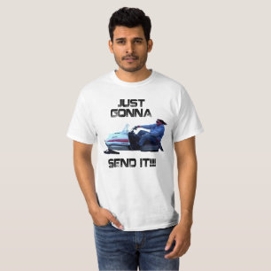 Gerade gehend, ihm lustigen Larry zu schicken der T-Shirt
