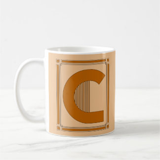 Gerade Geraden Kunst-Deko mit Monogramm, Buchstabe Kaffeetasse
