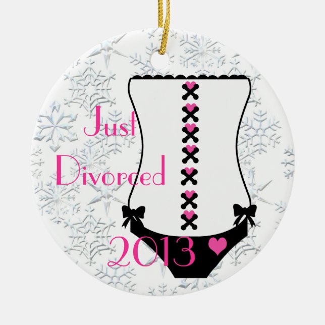 Gerade geschiedene Korsett-Weihnachtsverzierung Keramikornament (Vorne)
