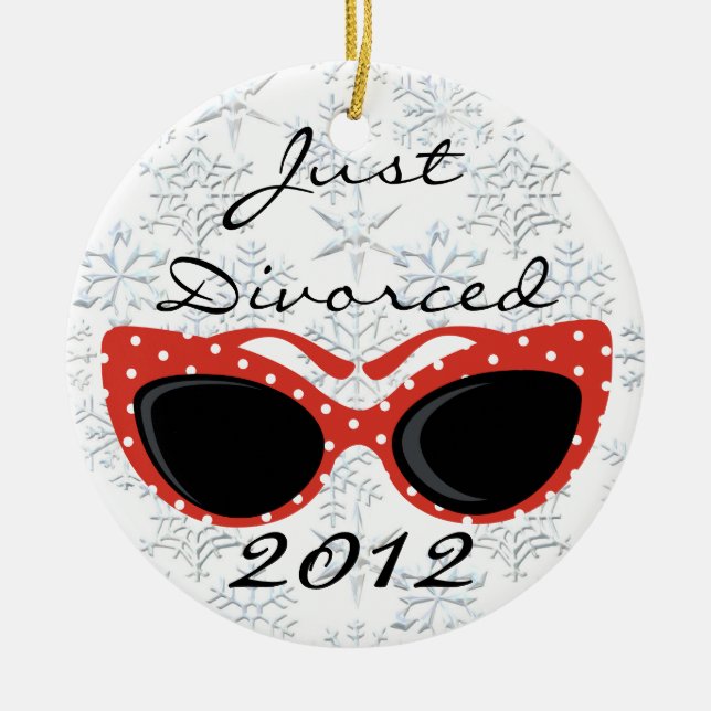 Gerade geschiedene Weihnachtsverzierung Keramik Ornament (Vorne)