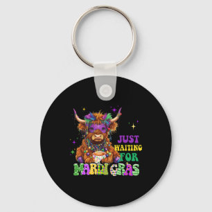 Gerade Gewartet für Mardi Gras Kuh Bead Mardi Gras Schlüsselanhänger