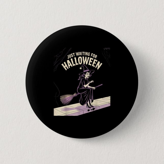 Gerade Gewartet Halloween Halloween-Angebotssommer Button (Vorderseite)