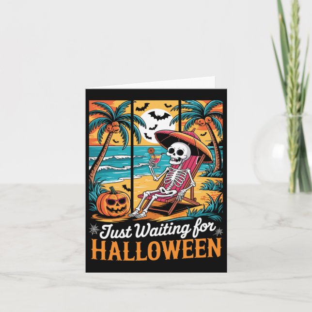 Gerade Gewartet zu Halloween Shirt Spooky Geister  Karte (Vorderseite)