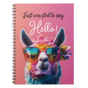 Gerade gewollt, um Hallo bunt Llama Design sagen Notizblock