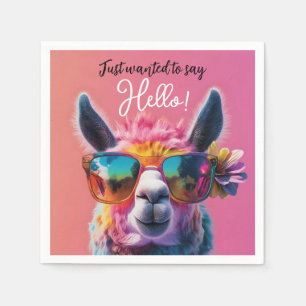 Gerade gewollt, um Hallo bunt Llama Design sagen Serviette