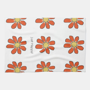 GERADE GLÜCKLICHES grafisches Blumenmuster Geschirrtuch