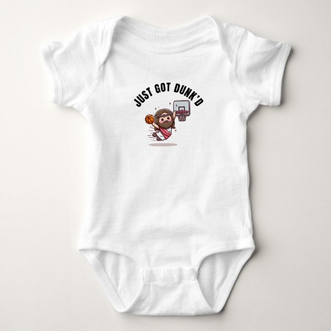 Gerade Got Dunked Funny Baptisse Baby Bodysuit Ges Strampler (Vorderseite)
