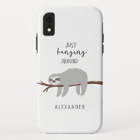 Gerade, hängend um hellen Sloth Cartoon des Spaßes