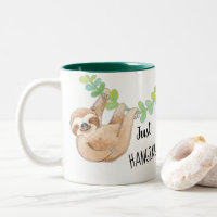 Gerade hängende Sloth-Kaffee-Tasse