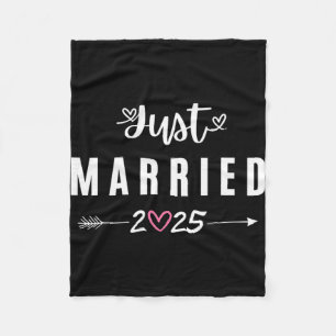 Gerade Heiratet Est 2025 Flitterwochen Hochzeitspa Fleecedecke