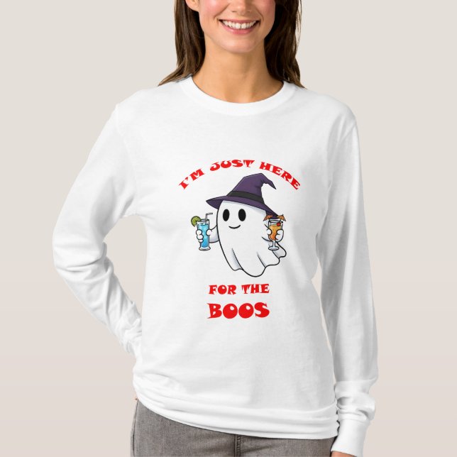 Gerade hier für Boos - Funny Ghost Halloween Pa T-Shirt (Vorderseite)