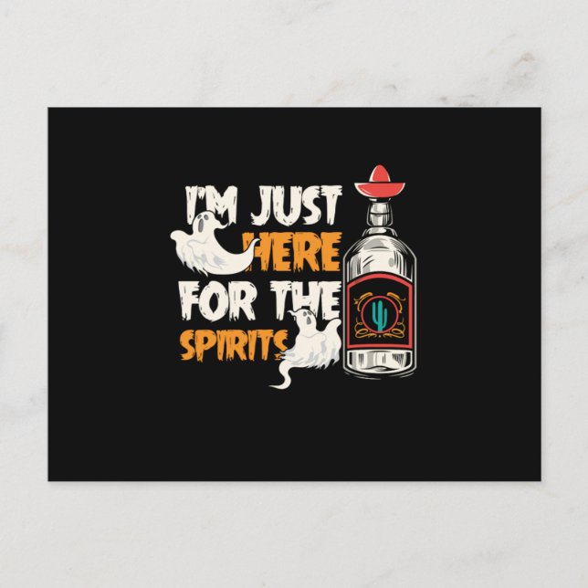 Gerade hier für Spirituosen Halloween Tequila Spoo Postkarte (Vorderseite)