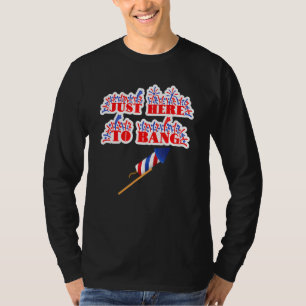 Gerade hier zu knallen Feuerwerk 4. Juli Pun Meme T-Shirt
