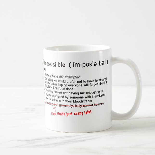 Gerade ist ein Wort unmöglich! Kaffeetasse (Rechts)