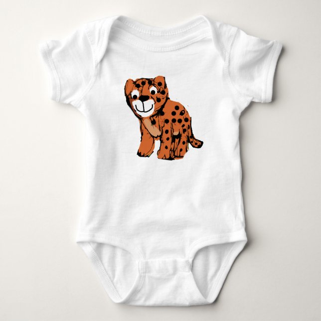 Gerade Leopard überprüfen Baby Strampler (Vorderseite)