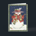 GERADE LIEBENSWÜRDIG FEIERTAGSKARTE<br><div class="desc">Er ist heraus im Schnee GERADE LIEBENSWÜRDIG,  der eine Schnur der Verzierungen hält.</div>