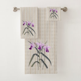 Gerade Orchideen-Bad-Tuch-Set Badhandtuch Set