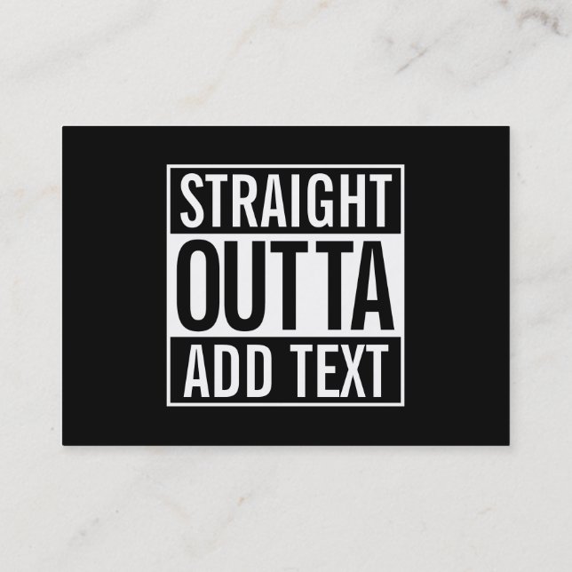 GERADE OUTTA… ADDIEREN IHREN TEXT KUNDENGERECHTES VISITENKARTE (Rückseite)