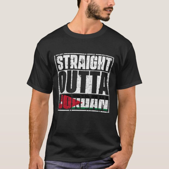 Gerade Outta Jordan Flag T-Shirt (Vorderseite)