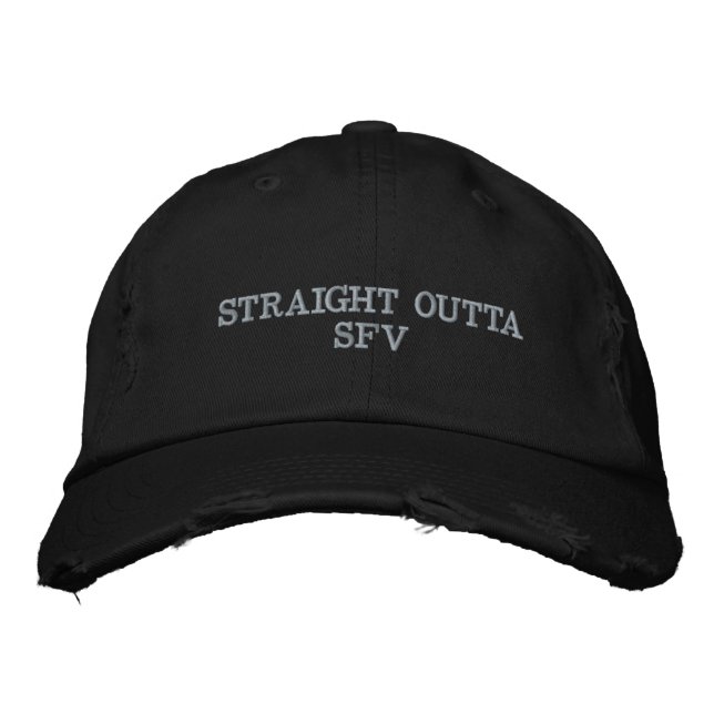 Gerade outta SFV schwarze Baseballmütze Bestickte Baseballkappe (Vorderseite)