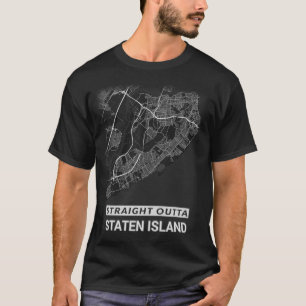 Gerade Outta Staten Island Karte (GROSSDRUCK) T-Shirt
