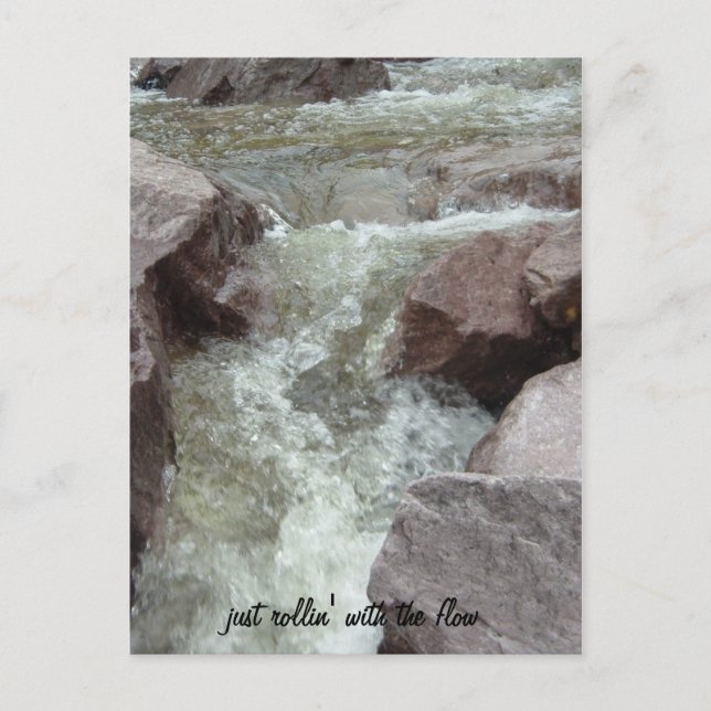 gerade rollin mit dem Fluss Ankündigungspostkarte (Vorderseite)