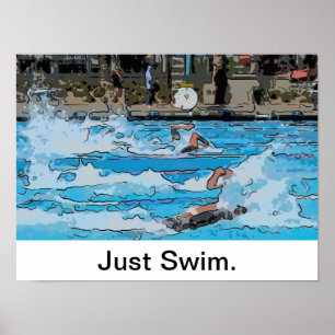 Gerade Schwimmen-Plakat Poster