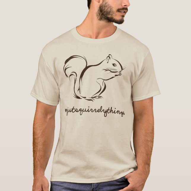 Gerade Squirrely Sache-Eichhörnchen T-Shirt (Vorderseite)