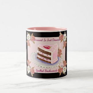 gerade ~Stressed Nachtische buchstabierte Zweifarbige Tasse