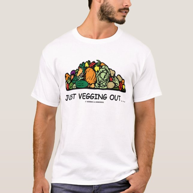 Gerade Vegging heraus… (Vegetarischer Spaß) T-Shirt (Vorderseite)