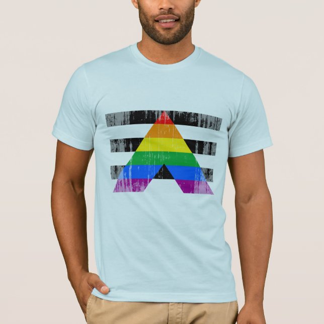 Gerade Verbündet-Flagge distressed.png T-Shirt (Vorderseite)
