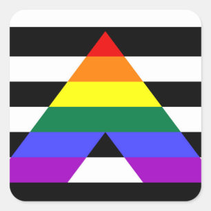 Gerade Verbündetflagge Quadratischer Aufkleber