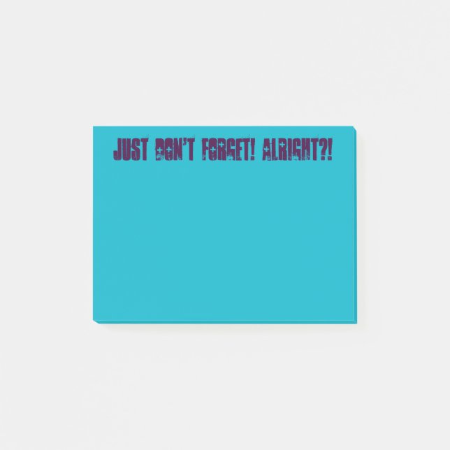 Gerade vergessen Sie nicht! Post-Itanmerkungen Post-it Klebezettel (Vorderseite)