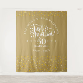 Gerade verheiratet 50. Hochzeitstag Gold Wandteppich