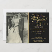 Gerade verheiratet 50 Jahre Jubiläum Hochzeit Foto