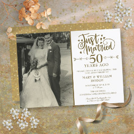 Gerade verheiratet 50 Jahre Jubiläum Hochzeit Foto Einladung