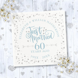 Gerade verheiratet 60. Hochzeitstag Serviette