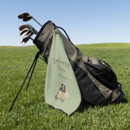 'Gerade Verheiratet'-Braut und Bräutigam in einem Golfhandtuch