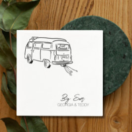 Gerade verheiratet Doodle Car Hochzeitcocktail Ser Serviette