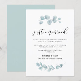 Gerade verheiratet Grüne Hochzeitsankündigung Einladung