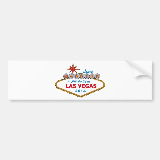 Gerade verheiratet in fabelhaftem Las Vegas 2014 Autoaufkleber (Vorne)