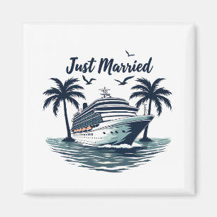 Gerade verheiratet Kreuzfahrt Sommerhochzeit Ehema Magnet