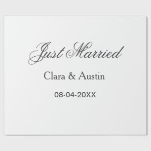 Gerade verheiratet Name des Paares Datum Jahr Hoch Geschenkpapier