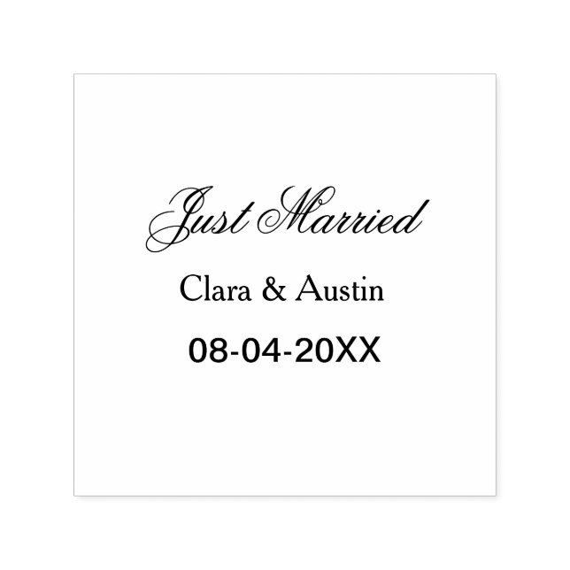 Gerade verheiratet Name des Paares Datum Jahr Hoch Permastempel (Design)