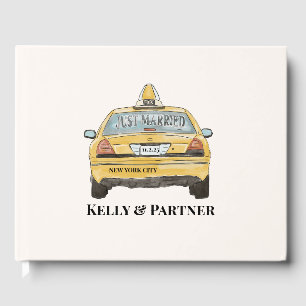 Gerade verheiratet New York City Taxi Hochzeit Gästebuch