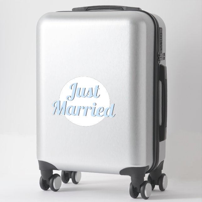 Gerade verheiratet Retro Chic Stilvoll geschnitten Aufkleber (Koffer)