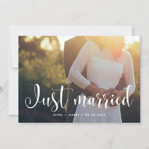 Gerade verheiratet Stilvolle Hochzeitskarte Ankündigung