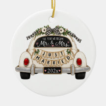 Gerade Verheiratet Vintage Auto Benutzerdefinierte